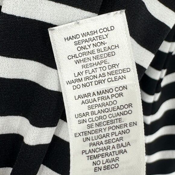 Chicos Womens Blouse Top Size 3 XL Black White Striped Chain Stretch Office Work - Picture 11 of 11